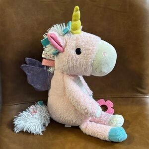 Pink 13” Unicorn Plush Toy with Yellow Horn
